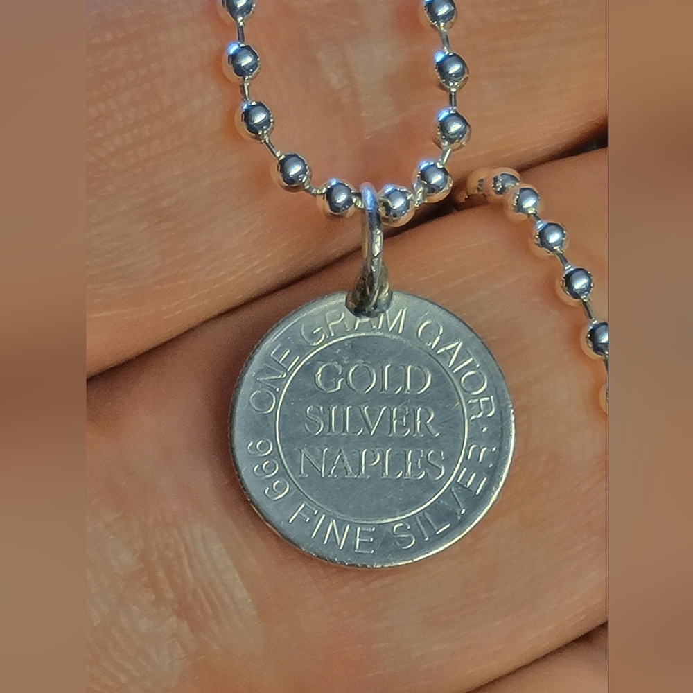 999 Pure Solid Silver 1969 Vintage & Silver Gator Naples Florida Pendant / CHARM